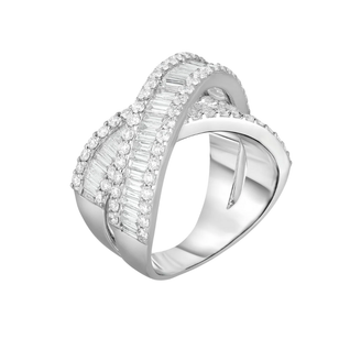 Baguette Crossover Ring